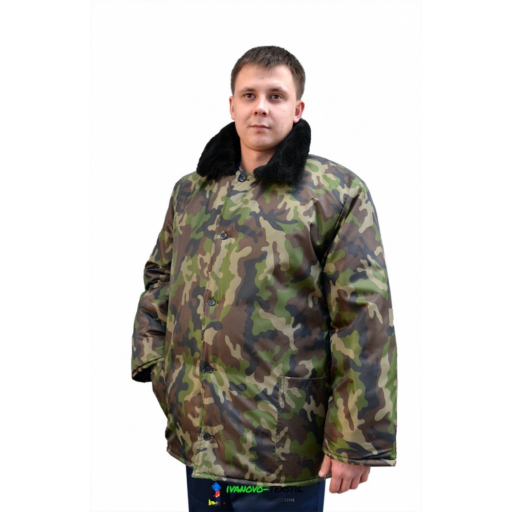 Куртка рабочая с м/в (ткань оксфорд, КМФ зеленый)